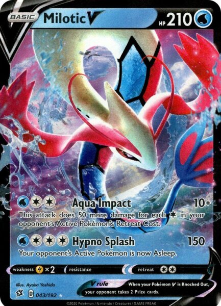 Milotic V 43/192 Ultra Rare Pokemon SWSH Rebel Clash EN/NM