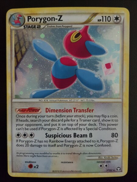 Pokemon  Porygon-Z 7/102  Revers Holo Heartgold Soulsilver -  Englisch NM