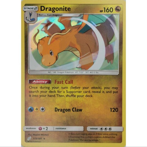 Pokemon Dragonite 119/181 - Sun and Moon Team Up -  HOLO RARE - Englisch NM