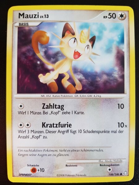 Pokemon Mauzi 106/146 - Diamant & Pearl - (Erwachte Legenden 2008) Deutsch NM