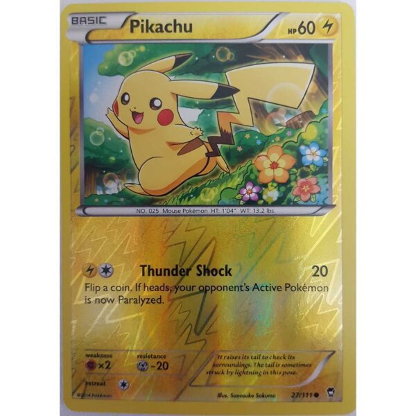 Pokemon Pikachu 27/111 - Fliegende Fäuste -Reverse Holo Common - Englisch - NM