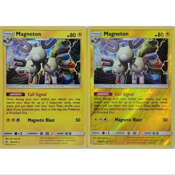 2er SET Magneton  69/236 Holo/ Reverse Holo Rare Pokemon Englisch NM