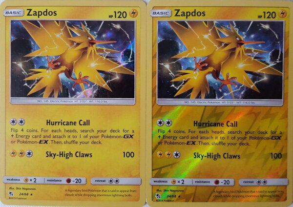 Zapdos 24/68 2er Set Holo Rare/ Holo Rare Reverse  Englisch NM