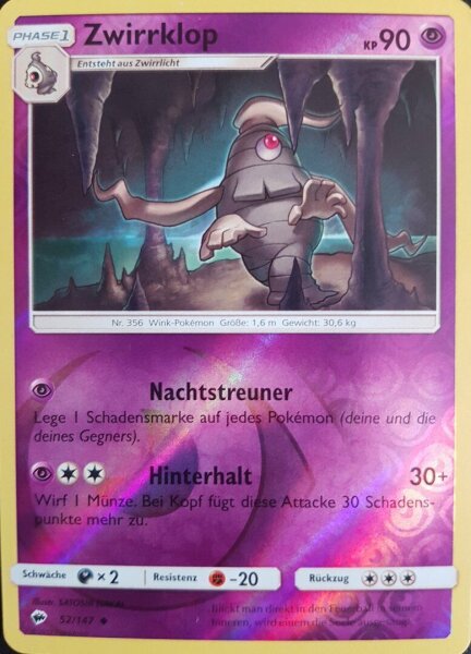 Zwirrklop 52/147 Reverse Holo Deutsch NM