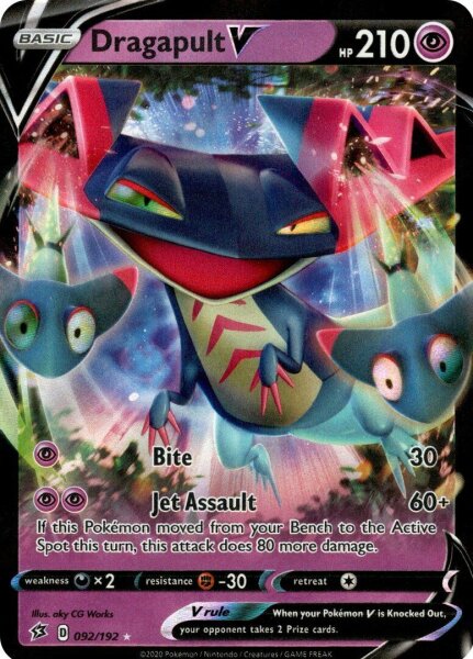 Dragapult V 92/192  Ultra Rare Pokemon SWSH Rebel Clash EN/NM
