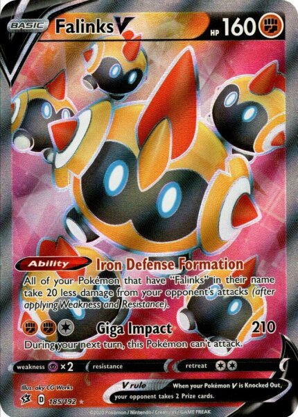 Falinks V 185/192 Full Art Ultra Rare Pokemon SWSH Rebel Clash EN/NM