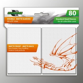 Blackfire Sleeves - Standard Double Matte  White - 80 Stück