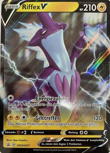 XXL Karte Riffex V SWSH017 Holo Promo Pokemon  Deutsch