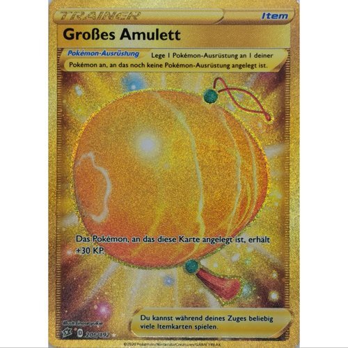 Großes Amulett 206/192  Secret Rare Pokemon SWSH Rebel Clash DE/NM