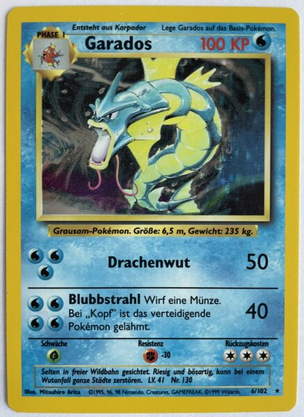Garados 6/102 Holo Base Set Pokemon Deutsch Mint #2612