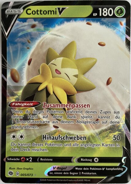 Cottomi V - 05/073 Ultra Rare Pokemon Weg des Champs Deutsch NM/Mint Boosterfrisch