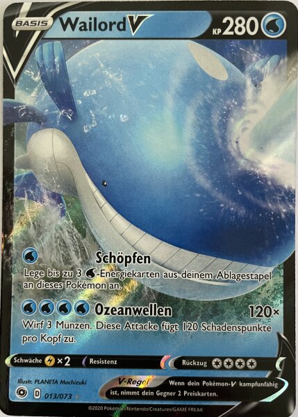 Wailord V - 013/073 Ultra Rare Pokemon Weg des Champs Deutsch NM/Mint Boosterfrisch
