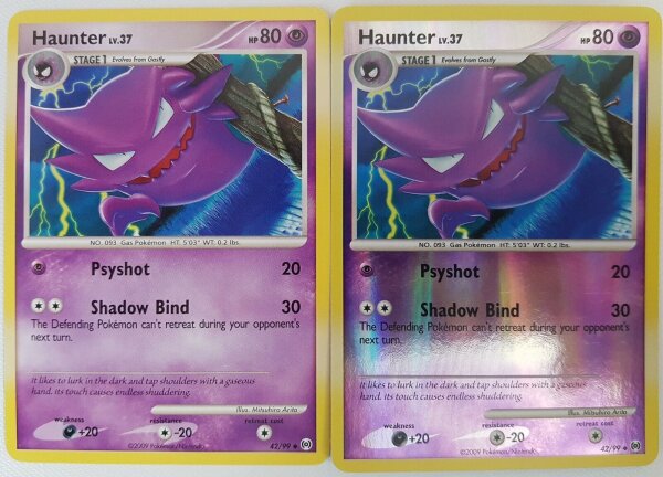 Haunter 42/99 2er Set  Uncommon/ Reverse Holo Platinum Arceus - En. NM