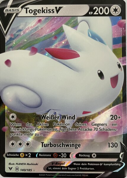 Togekiss V 140/185 Holo Rare Pokemon Farbenschock Deutsch Boosterfrisch