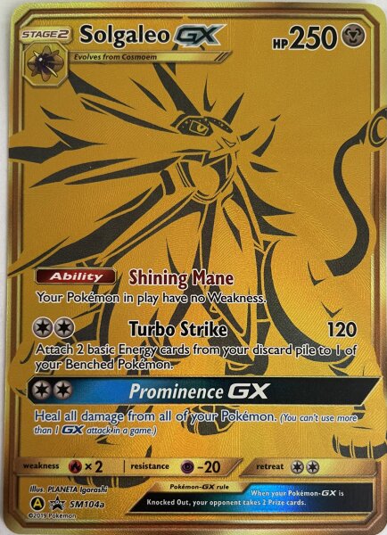 Solgaleo GX SM104a Black Star Gold Promo Pokemon Englisch Boosterfrisch