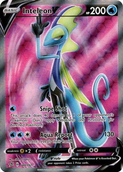 Intelon V 180/192 Full Art Ultra Rare Pokemon SWSH Rebel Clash EN/NM
