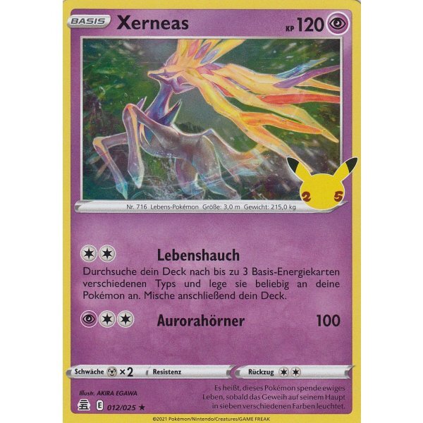 Xernas 012/25 Holo Pokemon SWSH07.5 Celebrations Deutsch Boosterfrisch