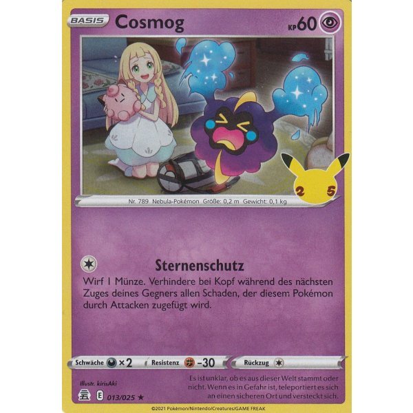 Cosmog 013/25 Holo Pokemon SWSH07.5 Celebrations Deutsch Boosterfrisch