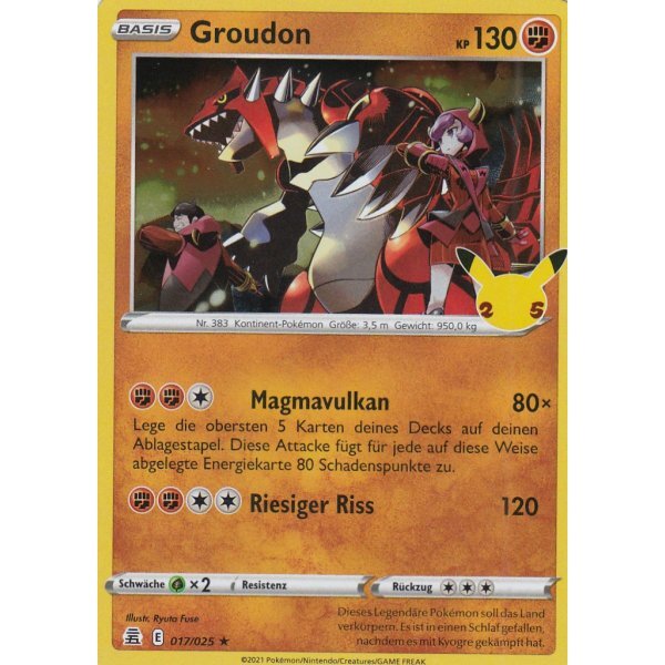 Groudon 017/25 Holo Pokemon SWSH07.5 Celebrations Deutsch Boosterfrisch