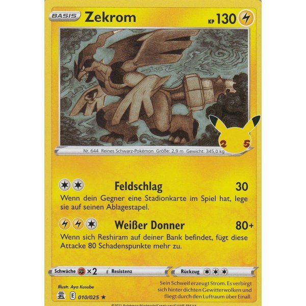 Zekrom 010/25 Holo Pokemon SWSH07.5 Celebrations Deutsch Boosterfrisch