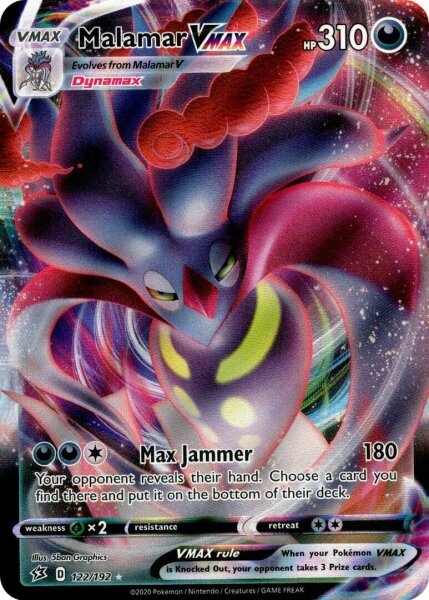 Malamar VMAX 122/192 Ultra Rare Pokemon SWSH Rebel Clash EN/NM